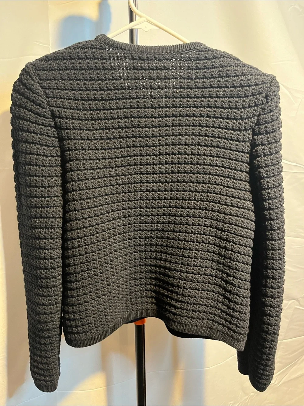 ba&sh Gaspard Crewneck Cotton-Blend textured knit Botton placket Cardigan Sz 1 - Picture 7 of 12